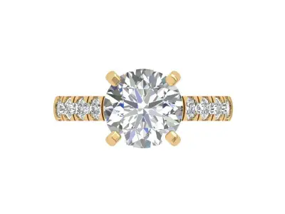 Solitaire Engagement Ring 3D print model 107