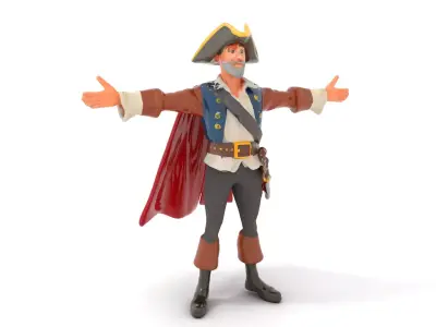 Charming Pirate Captain model pack Low-poly 3D model