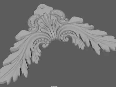 Central decor ornament for furniture 3D model 1150