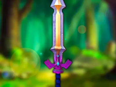 Stylized Ruppe Sword Low-poly 3D model