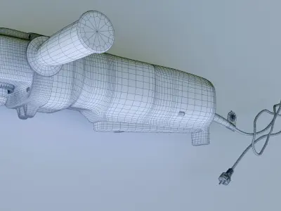 4Amp 38 in Reversible Angle Drill Low-poly 3D model