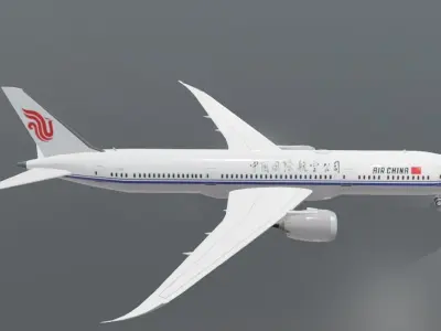 Air China Boeing 787-9 dreamliner 3D Model Low-poly 3D model