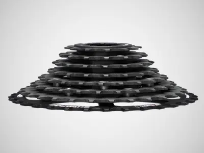 Shimano CSHG 200-8 Speed Cassette Black Low-poly 3D model