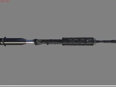 HK416 M4 Low-poly 3D model