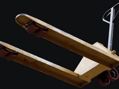 Low Poly PBR Pallet Jack Low-poly 3D model