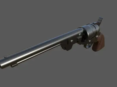 Revolver High Poly 2 Free low-poly 3D model