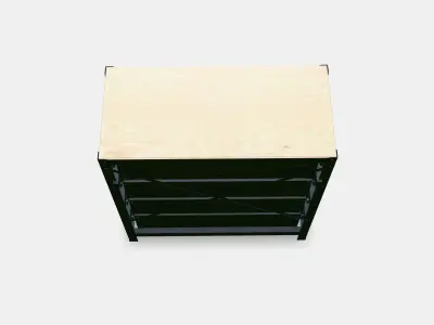 BROR work table with drawers Low-poly 3D model