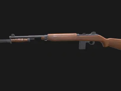 M1 Carbine Low-poly PBR Low-poly 3D model