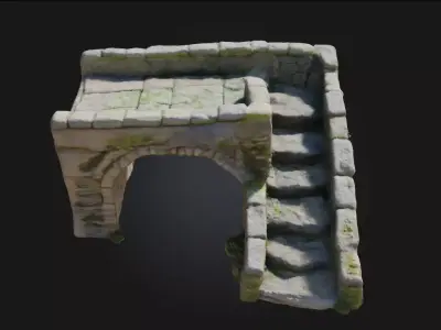 Stone Passageway Model  Gateway to Ancient Secrets 3D model