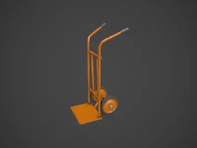 Orange Sack Truck Low-poly 3D model