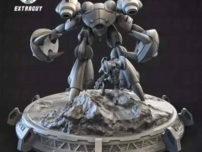 Mecha Crabby Patty Poseable Set 100mm 3D print model