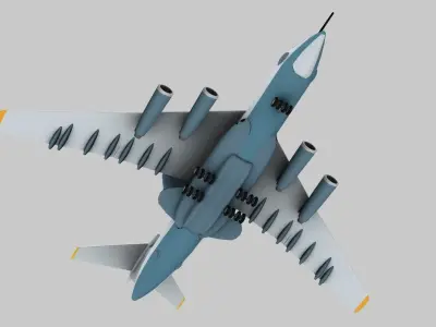 Lowpoly A-50 Mainstay Aircraft 3D Model Low-poly 3D model