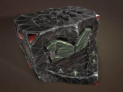 Undead forging furnace Low-poly 3D model