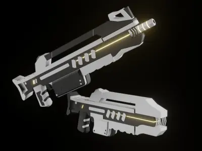 Weapon laser Low-poly 3D model