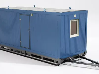 TRAILER container on wheels 3D model