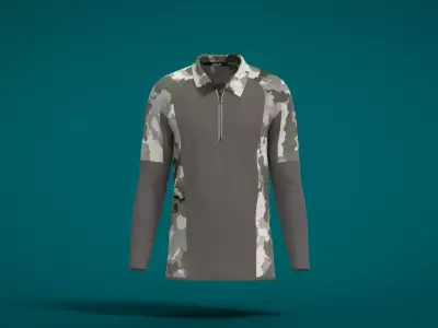 Military Outfit - T-shirt Low-poly 3D model 57