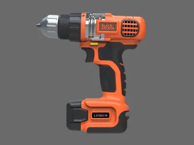 Cordless Drill black and decker 3d model 3D model