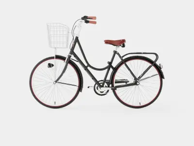 Black Bicycle Low-poly 3D model