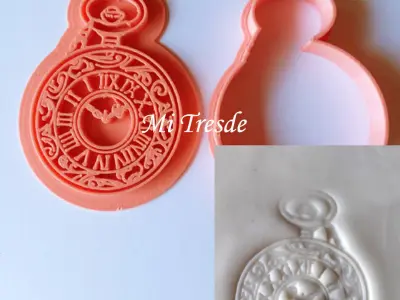 antique lock and clock set cutter and marker 3D model