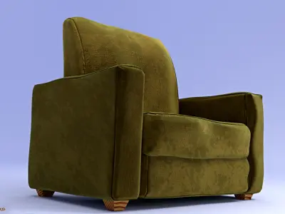 Green Arm Chair Cozy 3D model