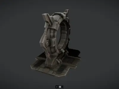 futuristic sci-fi portal gate 3D model