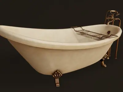 Antique Bathtub - PBR Game Ready  Low-poly 3D model