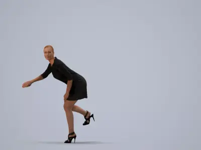 00052Linda005 - Adult Caucasian woman exiting car in business 3D model