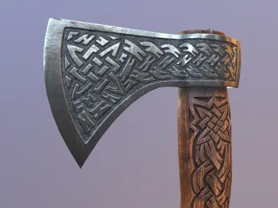 Viking Axe Low-poly 3D model 29