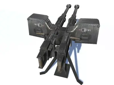 Machine Gun  Game-Ready Low-poly 3D model