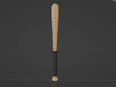 Low Poly Baseball Bat weapon in game item model Low-poly 3D model