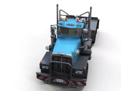 80s offroad heavy truck  Low-poly 3D model