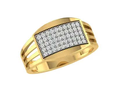 Solitaire Engagement Wedding Men Ring 3D print model