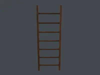 Wood ladder 3D Model Low-poly 3D model