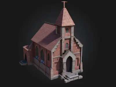 Country Chapel  Rustic Charm with Sacred Serenity 3D model