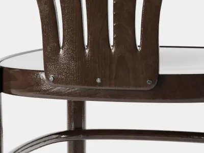 VINTAGE DARK BROWN COATED THONET STYLE CHAIR Low-poly 3D model