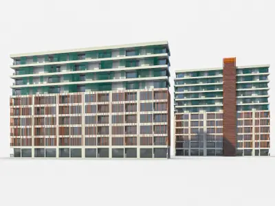 Residential Building Low-poly 3D model buy