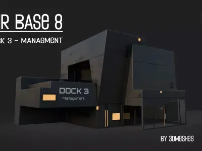 AIR BASE 8 - Dock 3 - Managment Low-poly 3D model