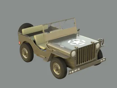 Military Jeep Low-poly 3D model purchase