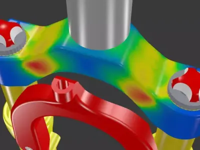 Suspension fork FEA 3D model