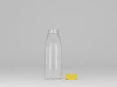 Bottle 3D Model with Yellow Cap Clean Product  Low-poly 3D model
