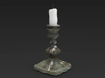 Candleholder old Low-poly 3D model