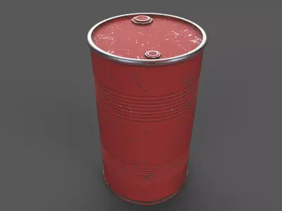Oil Barrel Low-poly 3D model 14