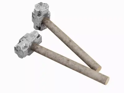 Dirty Sledgehammer 01 Low-poly 3D model