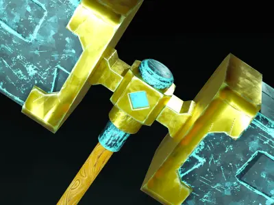 Battle Hammer Low-poly 3D model buy