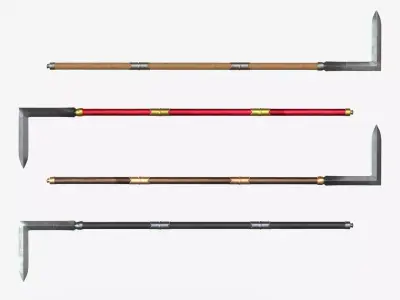 Japanese Spear Kagi Yari 4 colors 3D model