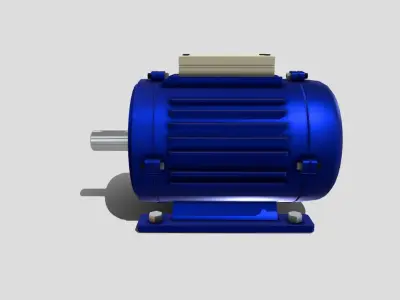 Machine - Single Phase Motor Low-poly 3D model
