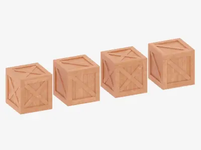 Wooden Crate Box Collection 3D model