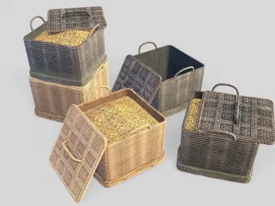 Basket 11 Low-poly 3D model