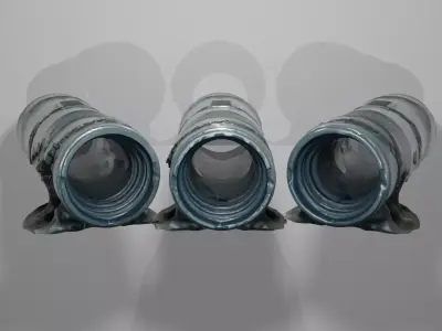 Pipe01 Partially Burned Pipe LowPoly LOD Low-poly 3D model