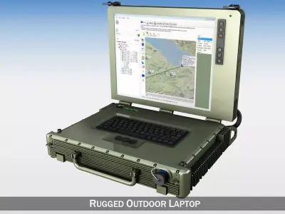 Rugged Military outdoor laptop 3D model